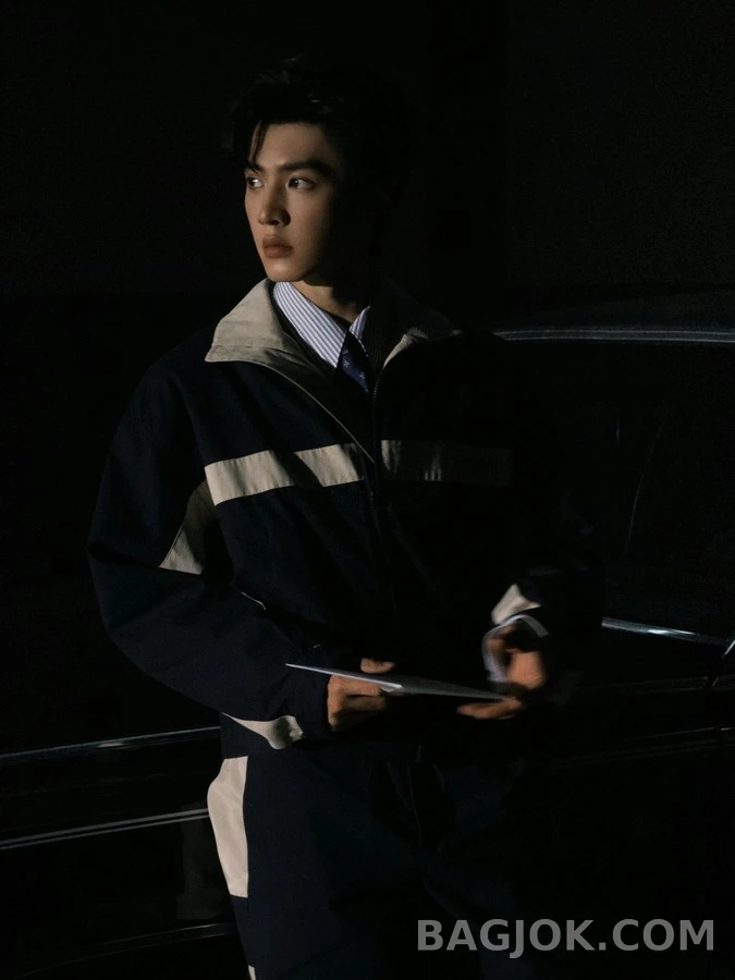 생로랑 세인트로랑 배색 스트라이프 코튼 캔버스 자켓 상세 이미지