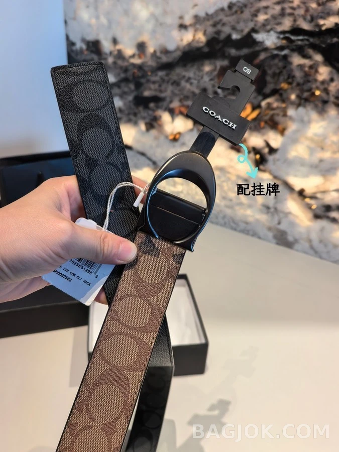코치 코치 시그니처 패턴 리버서블 벨트 상세 이미지