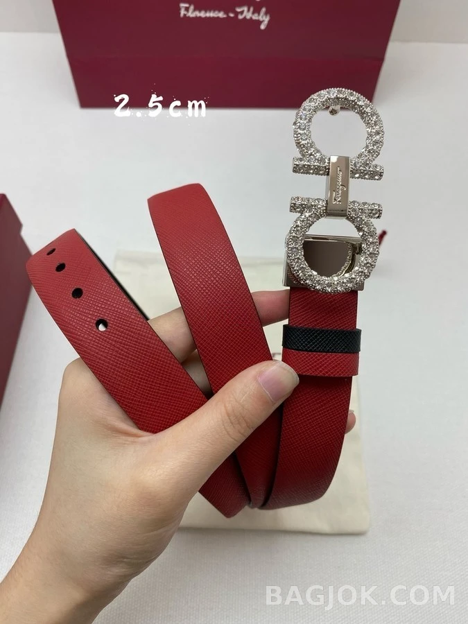 페라가모 페라가모 간치니 크리스탈 버클 벨트 상세 이미지