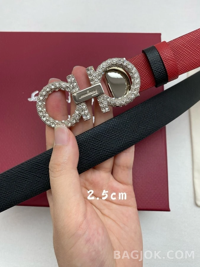 페라가모 페라가모 간치니 크리스탈 버클 벨트 상세 이미지