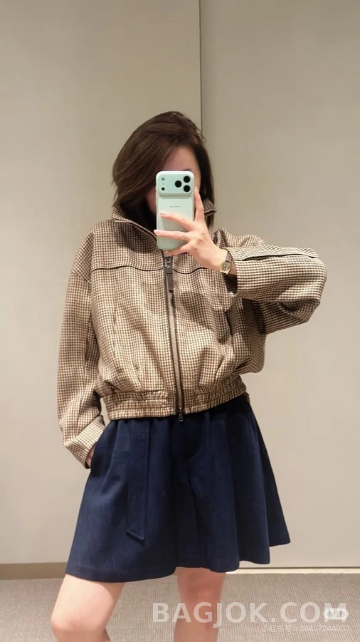 브루넬로 쿠치넬리 브루넬로 쿠치넬리 하운드투스 스탠드넥 자켓 상세 이미지