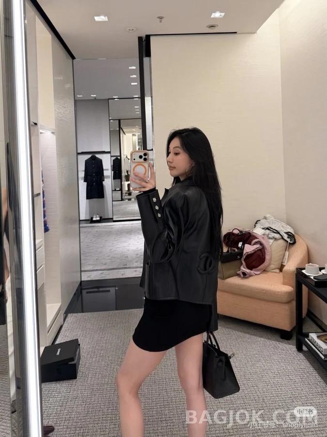 샤넬 샤넬 리본 벨트 가죽 자켓 상세 이미지