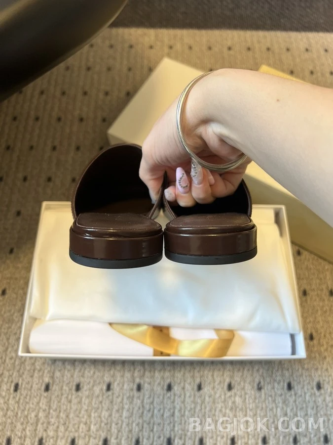 더로우 더로우 레더 플랫 뮬 상세 이미지