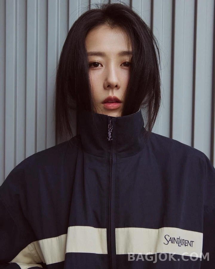 생로랑 세인트로랑 로고 자수 배색 자켓 상세 이미지