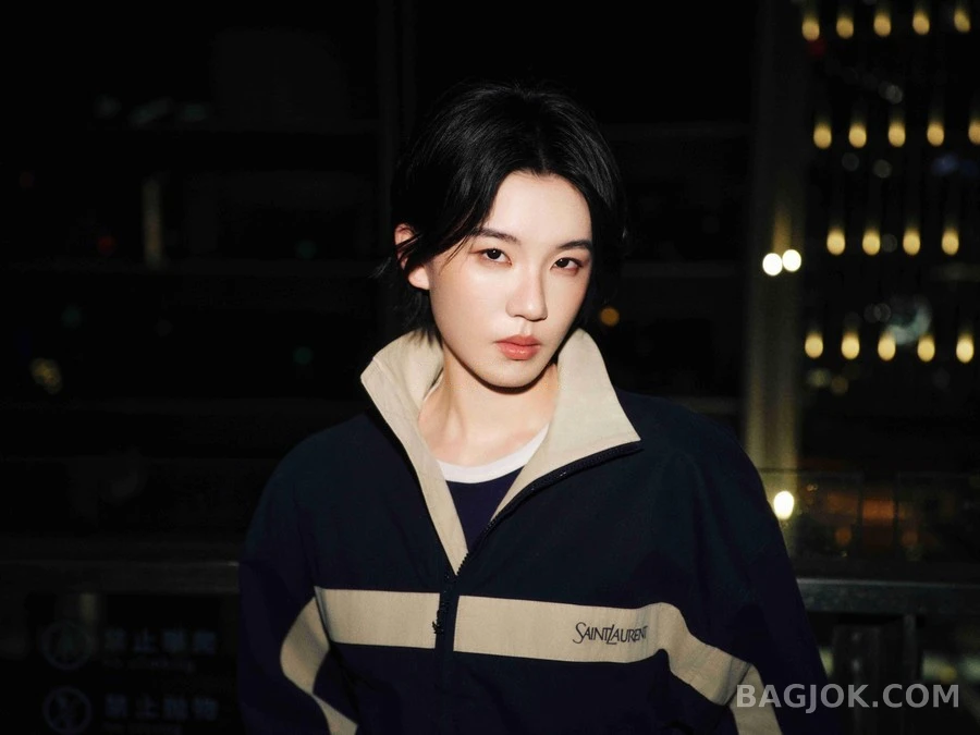 생로랑 세인트로랑 로고 자수 배색 자켓 상세 이미지