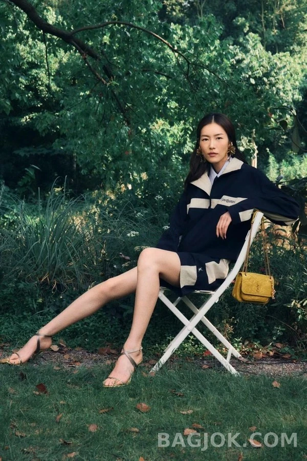 생로랑 세인트로랑 로고 자수 배색 자켓 상세 이미지