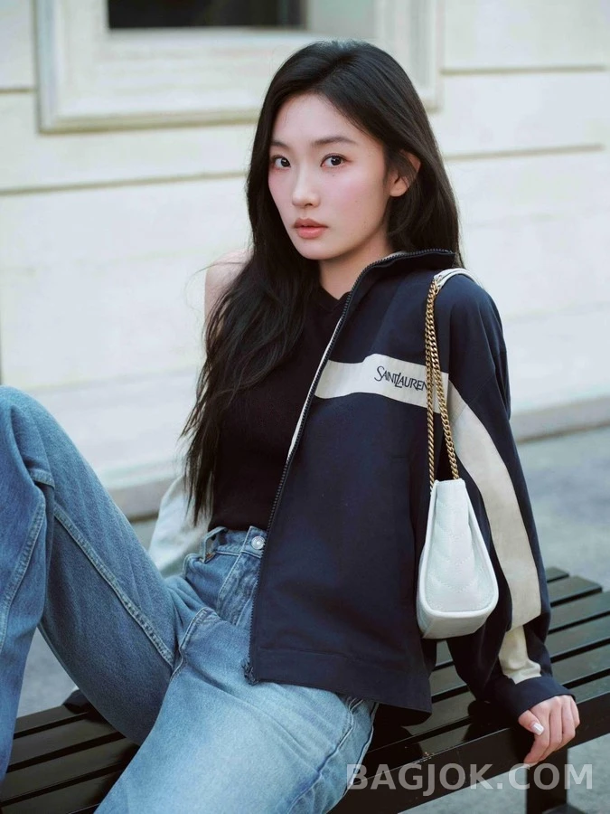 생로랑 세인트로랑 로고 자수 배색 자켓 상세 이미지