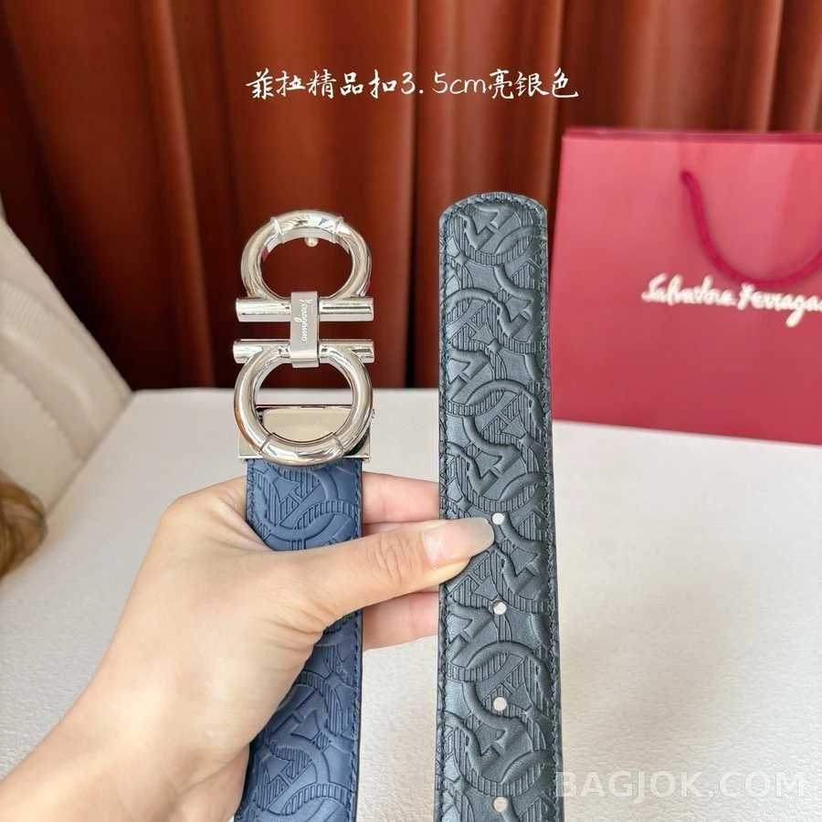 페라가모 페라가모 간치니 엠보싱 벨트 상세 이미지