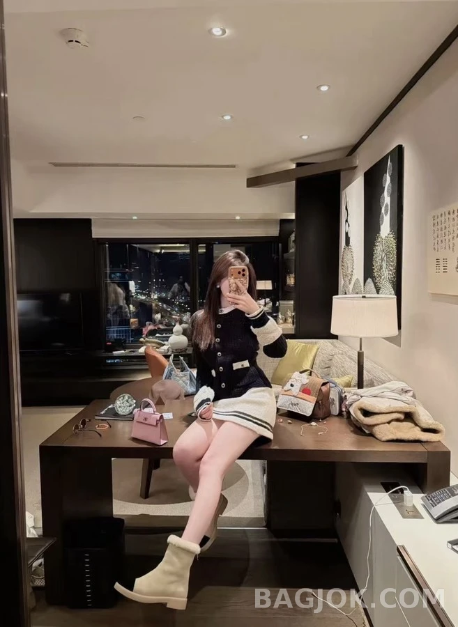 샤넬 샤넬 투톤 스웨이드 양모 설원 부츠 상세 이미지