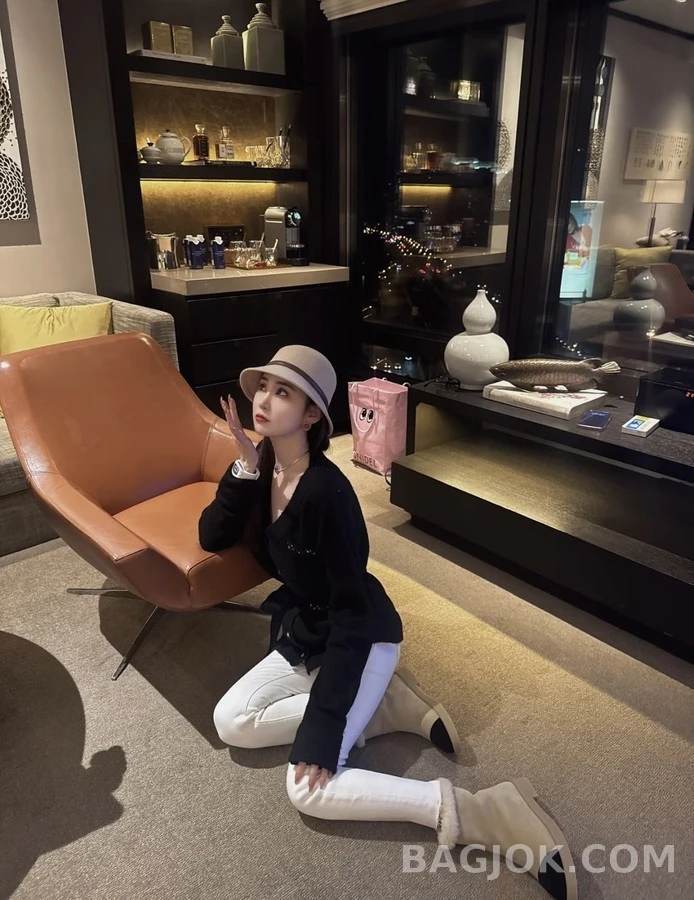 샤넬 샤넬 투톤 스웨이드 양모 설원 부츠 상세 이미지