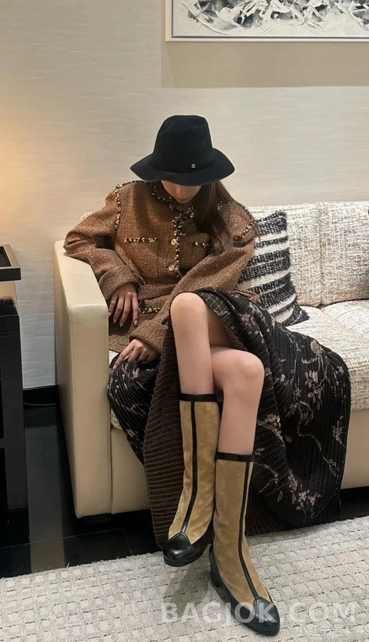 샤넬 샤넬 투톤 기사 롱 부츠 상세 이미지