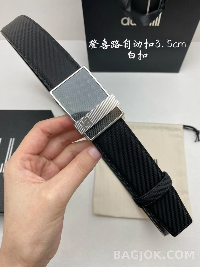 던힐 던힐 카본 패턴 자동 버클 벨트 상세 이미지