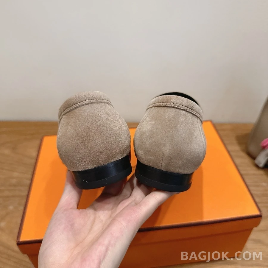 에르메스 에르메스 H 로고 프린지 스웨이드 로퍼 상세 이미지