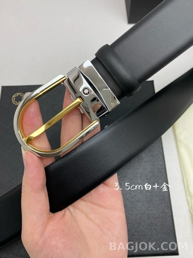 몽블랑 몽블랑 투톤 버클 벨트 상세 이미지