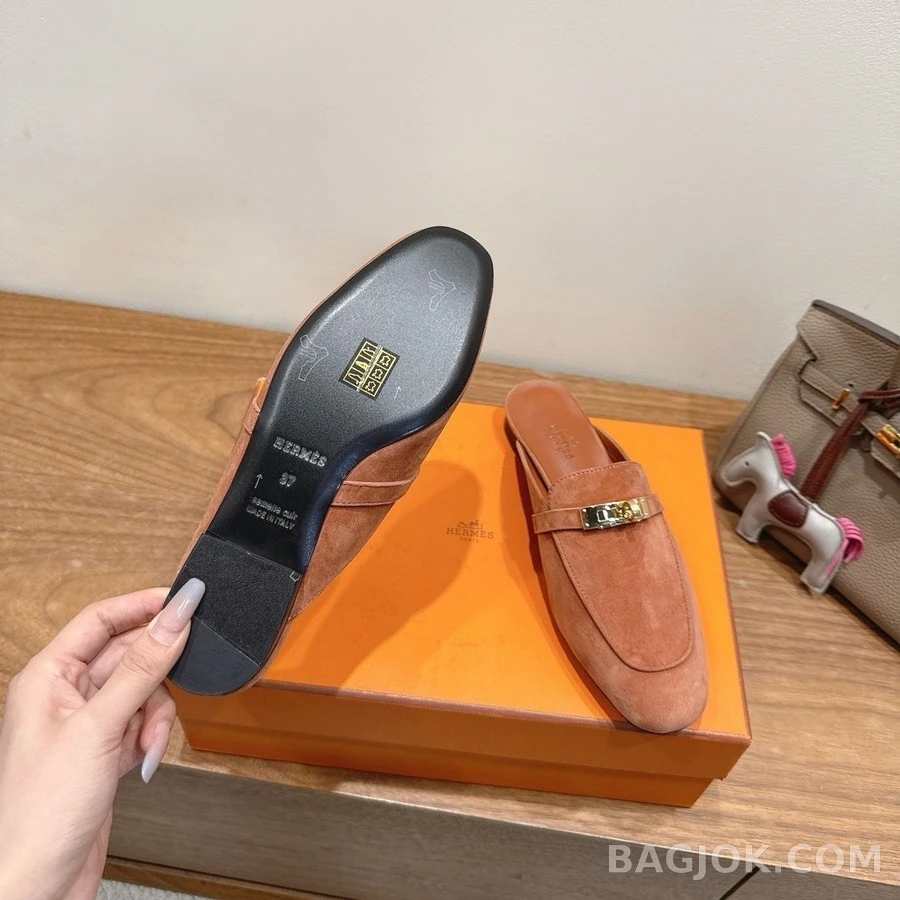 에르메스 에르메스 스웨이드 켈리 버클 뮬 상세 이미지