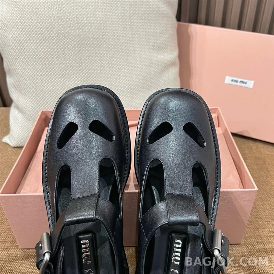 미우미우 미우미우 레더 T 바 슈즈 상세 이미지