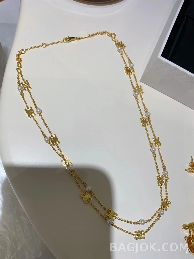 셀린느 셀린느 트리옹프 펄 더블 목걸이 상세 이미지