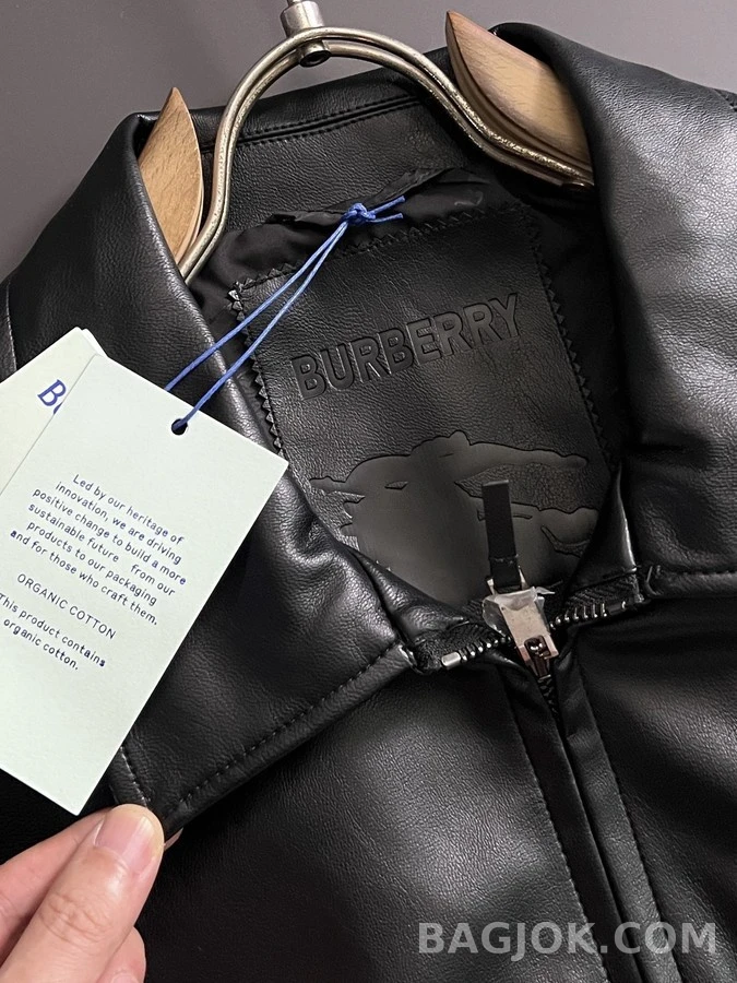 버버리 버버리 전마 로고 레더 재킷 상세 이미지