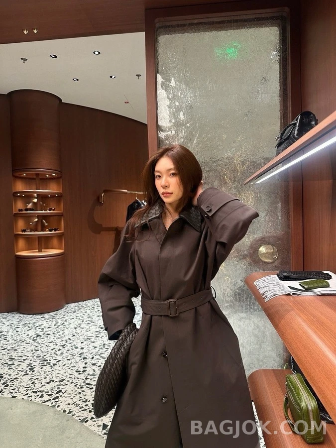 보테가베네타 보테가 베네타 위빙 레더 칼라 코트 상세 이미지