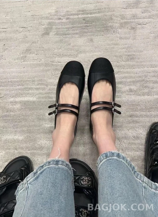 샤넬 샤넬 메리 제인 램스킨 플랫슈즈 상세 이미지
