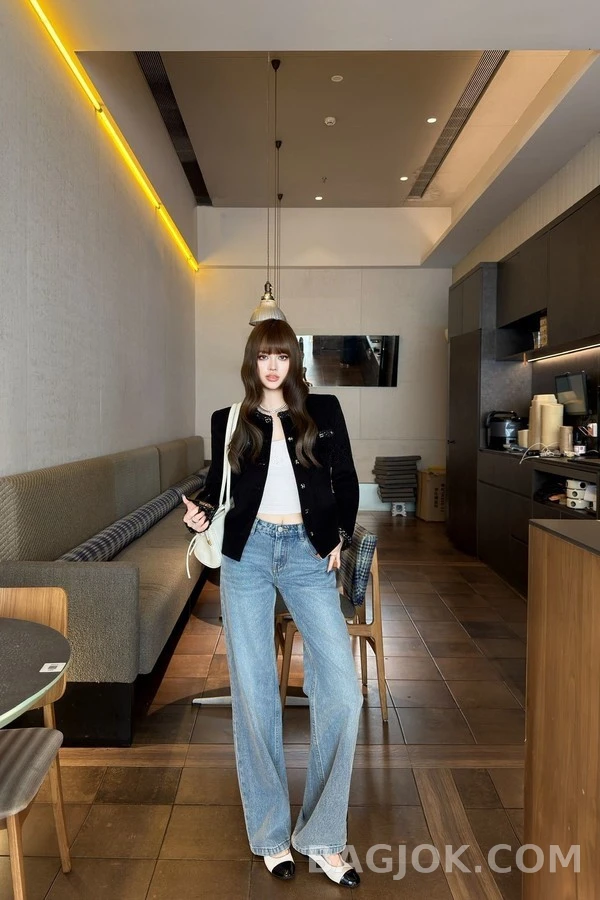샤넬 샤넬 체크 칼라 자켓 상세 이미지