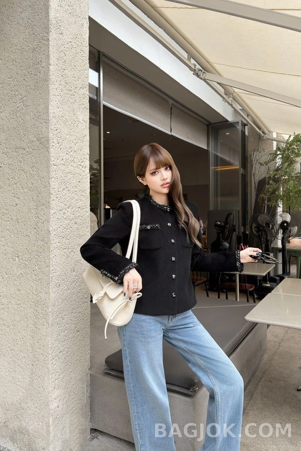 샤넬 샤넬 체크 칼라 자켓 상세 이미지