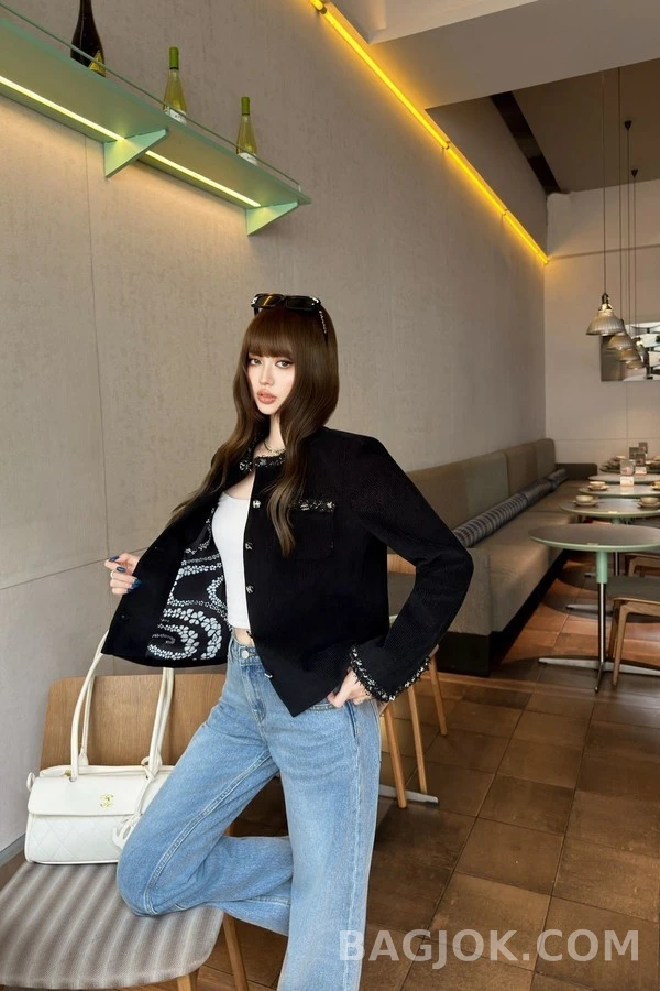 샤넬 샤넬 체크 칼라 자켓 상세 이미지