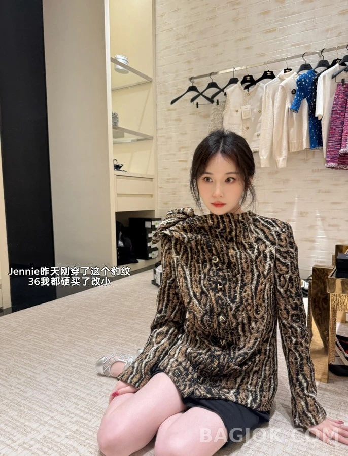 샤넬 샤넬 레오파드 자카드 재킷 상세 이미지