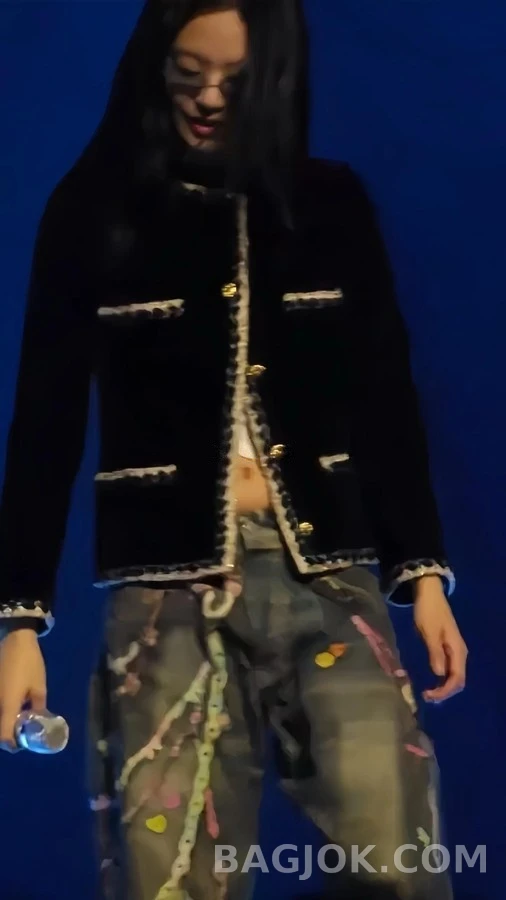 샤넬 샤넬 벨벳 스트라이프 트위드 트리밍 자켓 상세 이미지