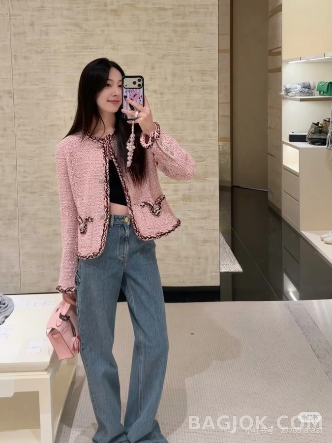 샤넬 샤넬 트위드 배색 롤링 자켓 상세 이미지