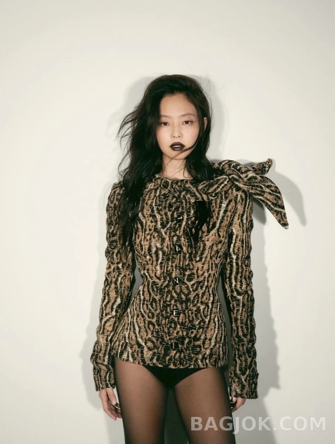 샤넬 샤넬 호피 무늬 보우칼라 트위드 자켓 상세 이미지