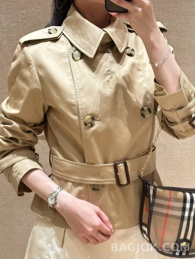 버버리 버버리 더블 브레스티드 숏 트렌치 자켓 상세 이미지