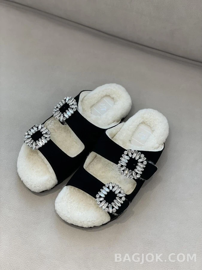 로저 비비에 로저비비에 Slidy Viv Fur 플랫 샌들 상세 이미지