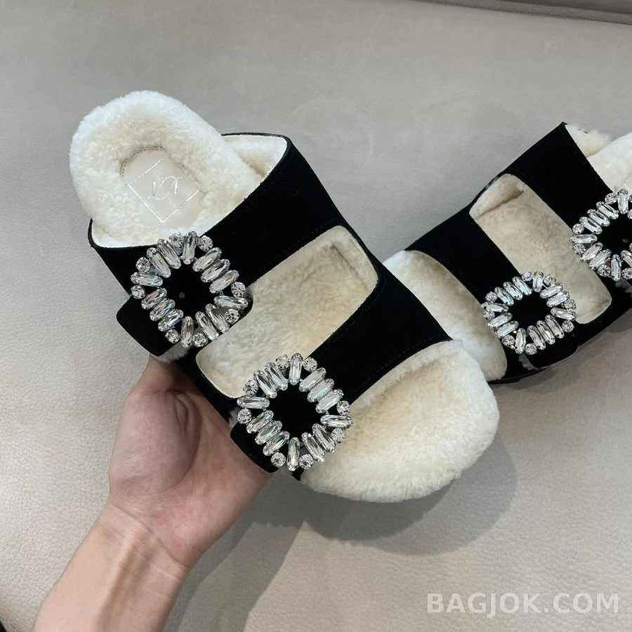 로저 비비에 로저비비에 Slidy Viv Fur 플랫 샌들 상세 이미지