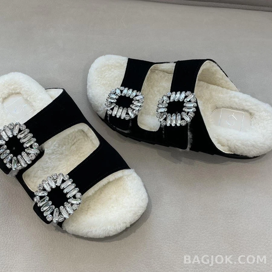 로저 비비에 로저비비에 Slidy Viv Fur 플랫 샌들 상세 이미지