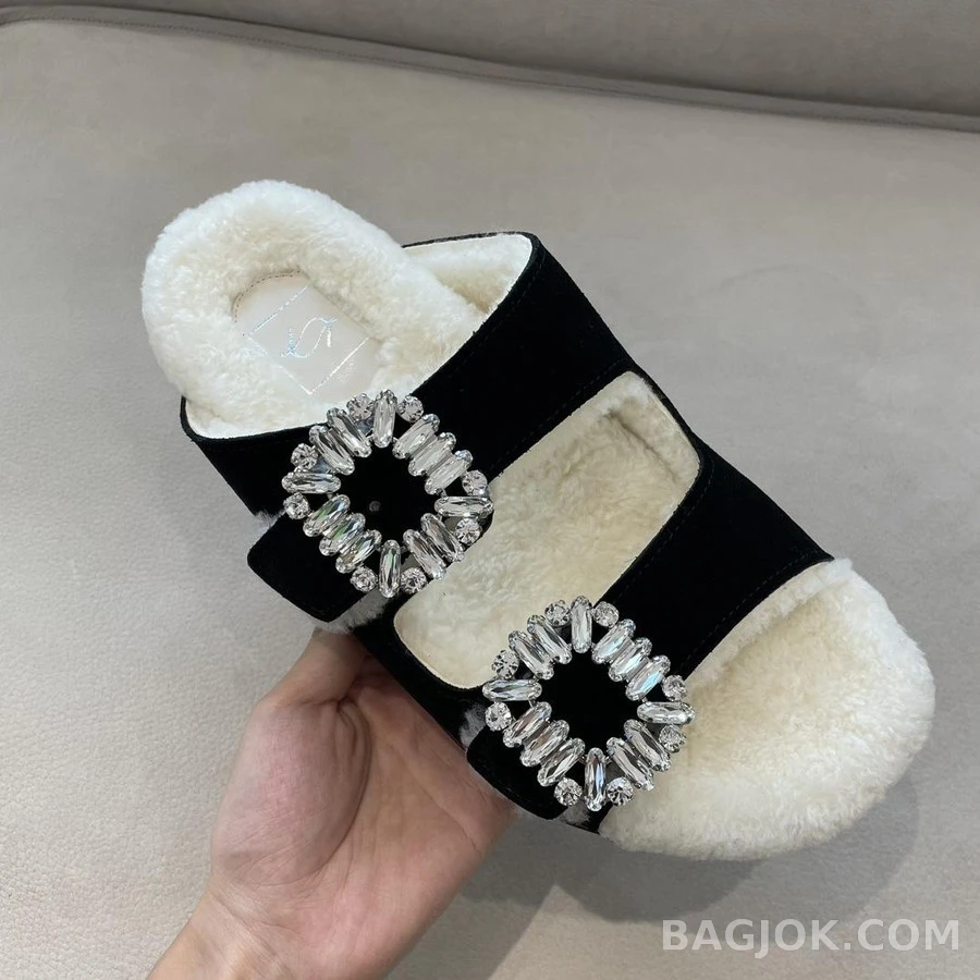 로저 비비에 로저비비에 Slidy Viv Fur 플랫 샌들 상세 이미지