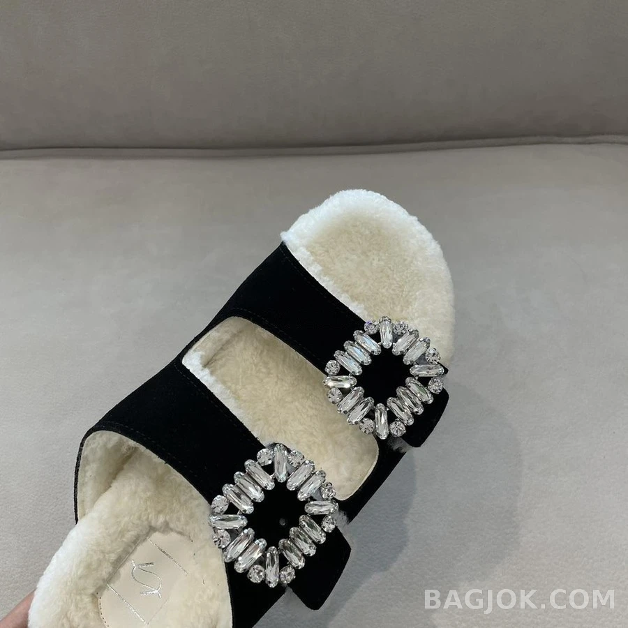 로저 비비에 로저비비에 Slidy Viv Fur 플랫 샌들 상세 이미지