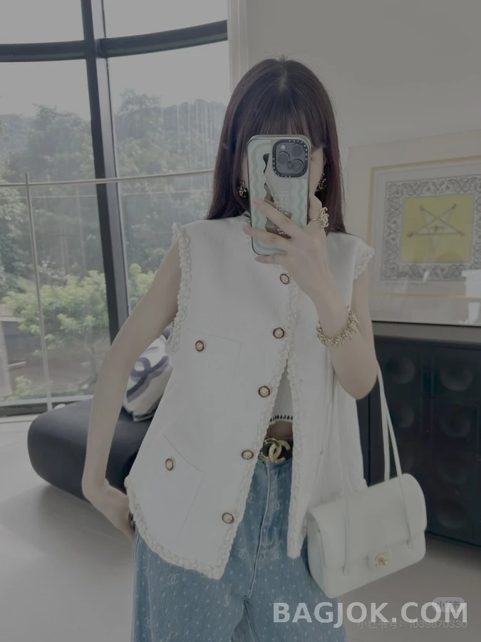 샤넬 샤넬 트위드 브레이드 슬리브리스 상세 이미지