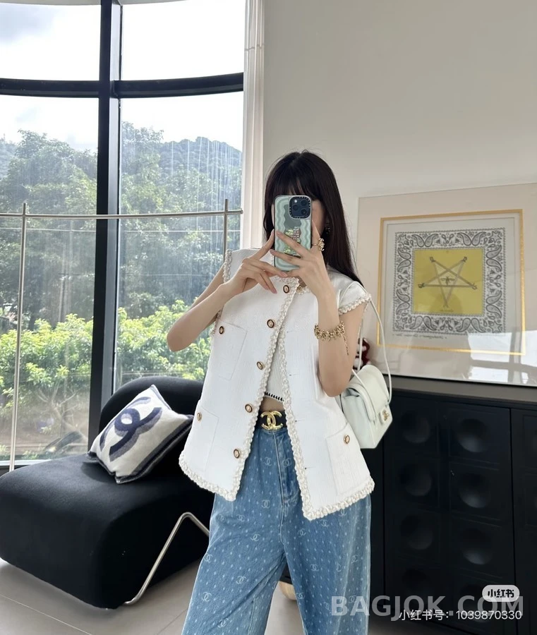 샤넬 샤넬 트위드 브레이드 슬리브리스 상세 이미지