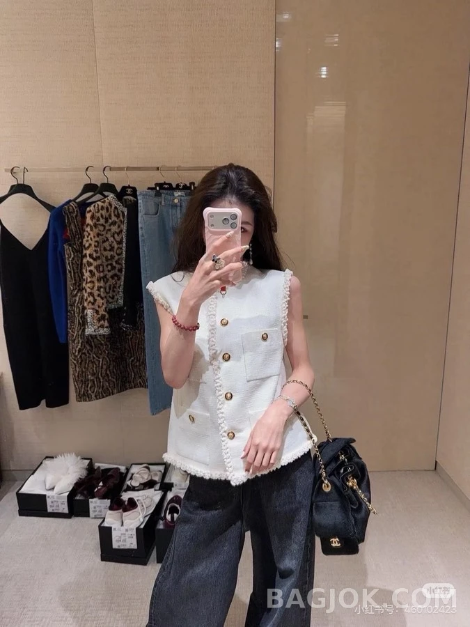 샤넬 샤넬 트위드 브레이드 슬리브리스 상세 이미지