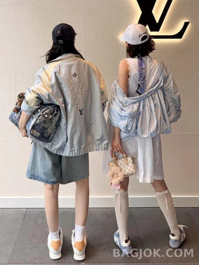 루이비통 루이비통 컬러 블록 레터링 실크 혼방 자켓 상세 이미지