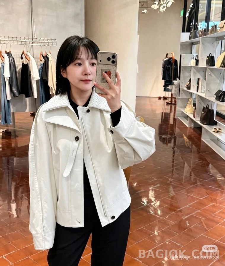 보테가베네타 보테가 베네타 위빙 레더 칼라 자켓 상세 이미지