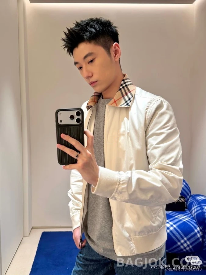 버버리 버버리 체크 카라 자수 자켓 상세 이미지