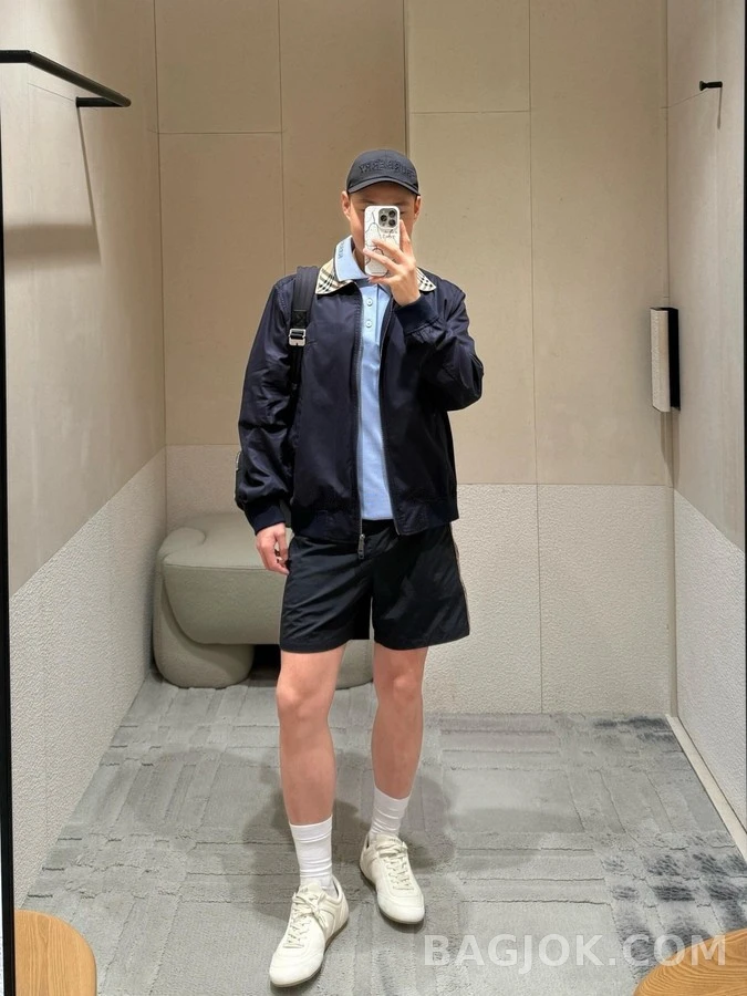 버버리 버버리 체크 칼라 해링턴 재킷 상세 이미지