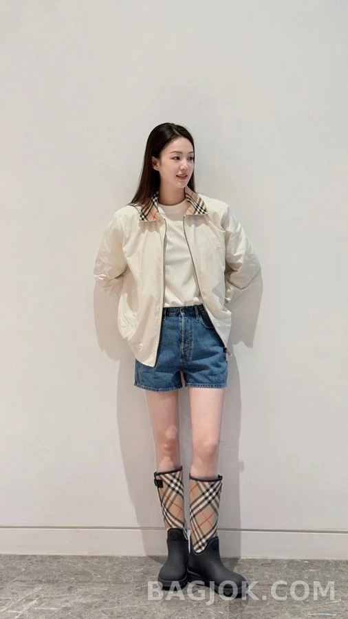 버버리 버버리 체크 칼라 해링턴 자켓 상세 이미지