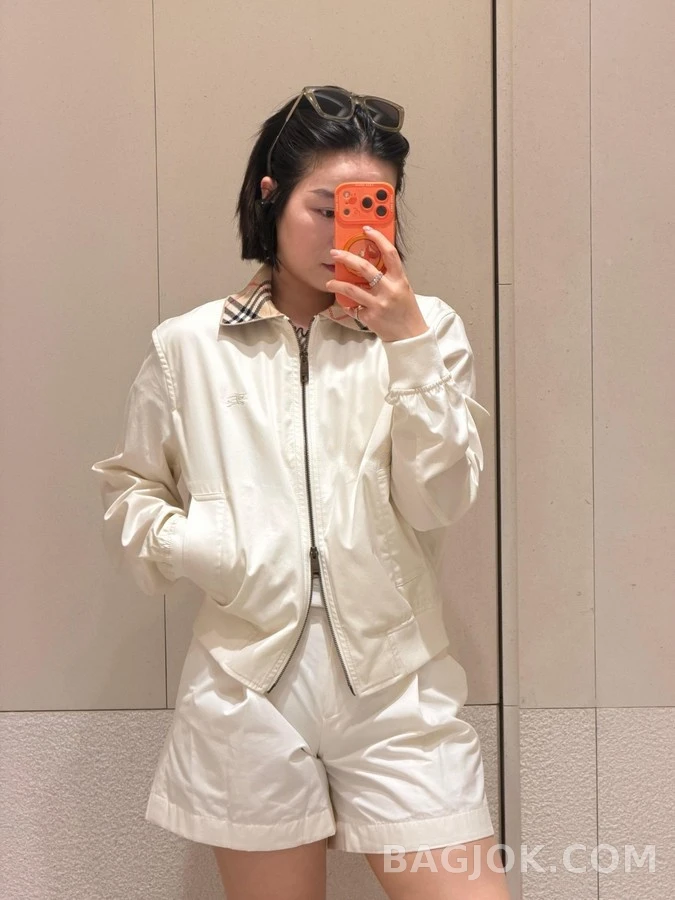 버버리 버버리 체크 칼라 해링턴 자켓 상세 이미지