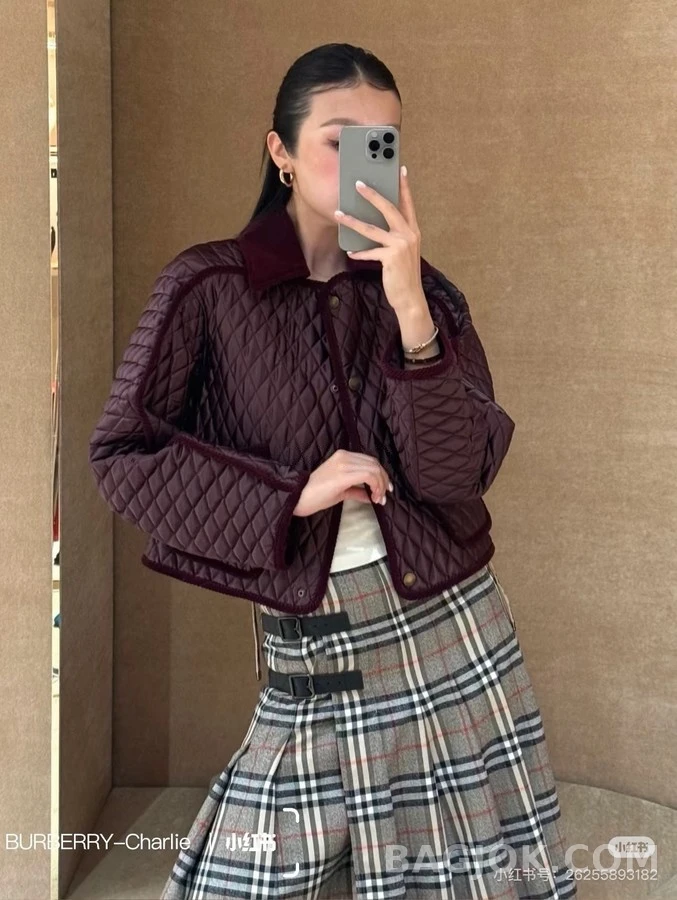버버리 버버리 다이아몬드 퀼팅 코듀로이 카라 자켓 상세 이미지