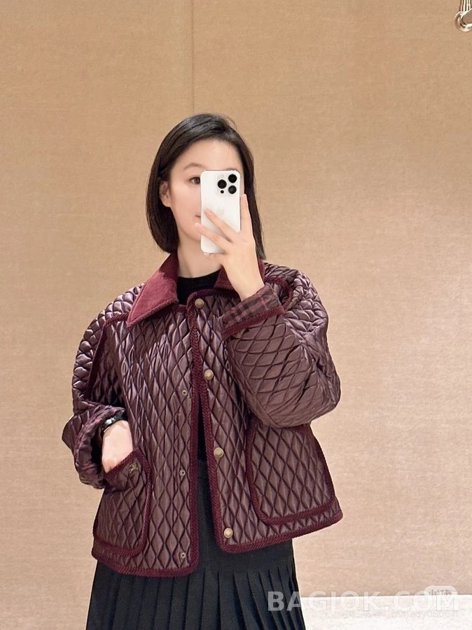버버리 버버리 다이아몬드 퀼팅 코듀로이 카라 자켓 상세 이미지