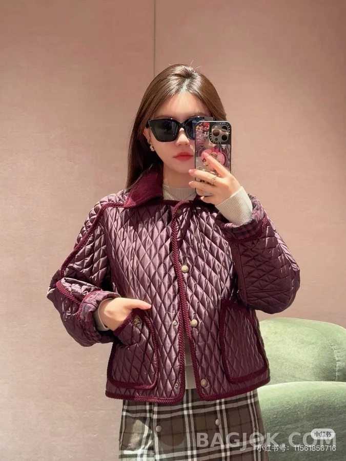 버버리 버버리 다이아몬드 퀼팅 코듀로이 카라 자켓 상세 이미지
