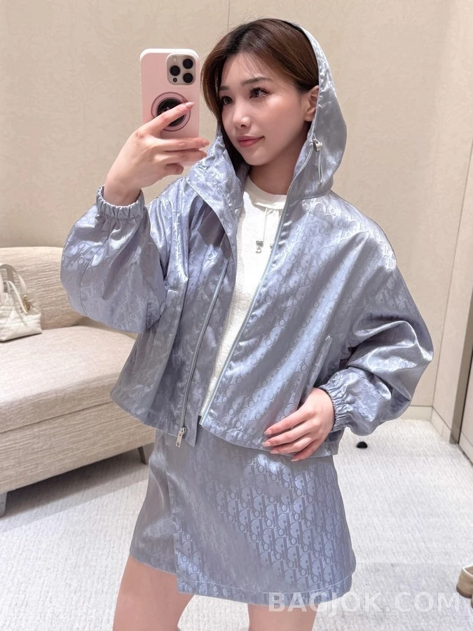 디올 디올 오블리크 크롭 후드 집업 상세 이미지